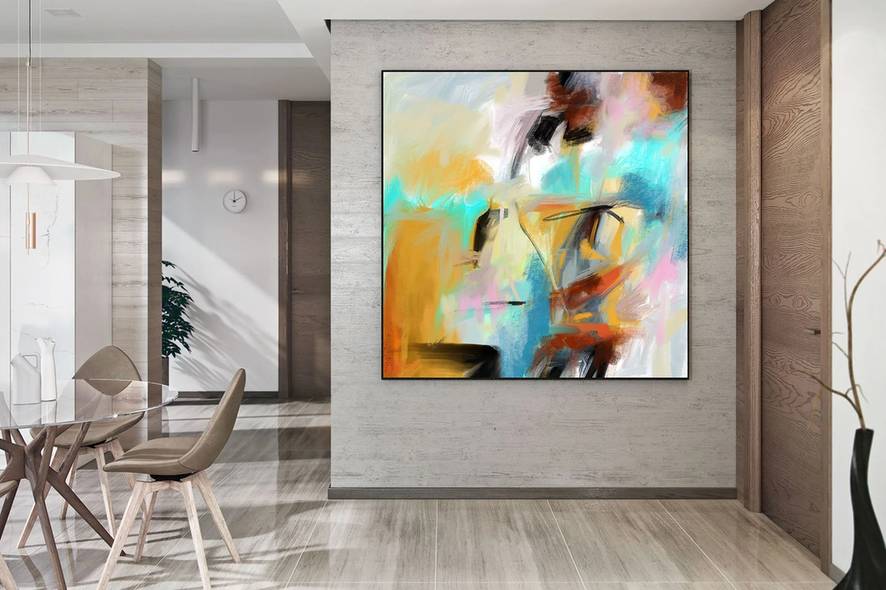 Pink Handmade Contemporary Your Abstract Canvas Wall Art CI56R